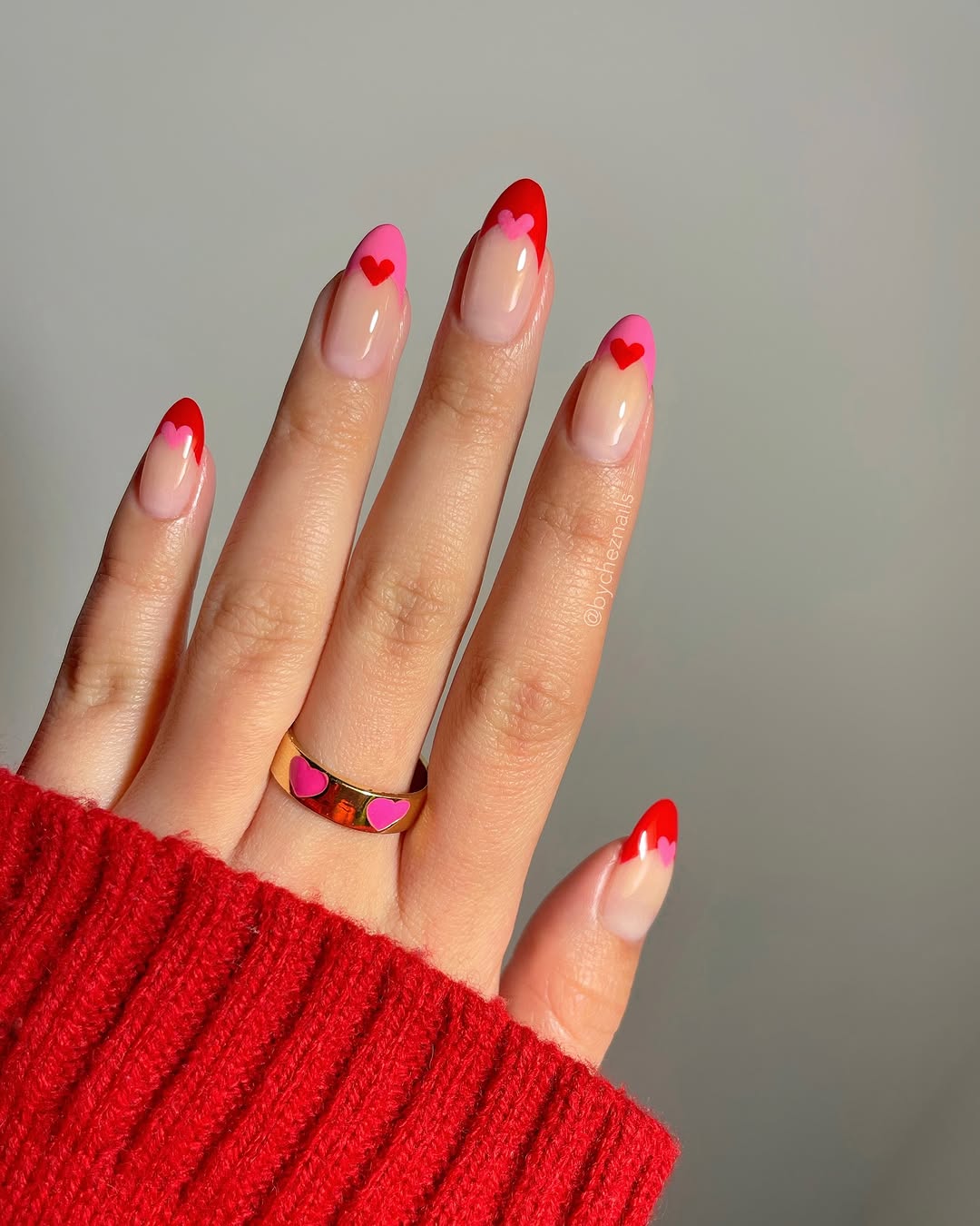 French-tips- nail-desing-2025-with-heart-accents