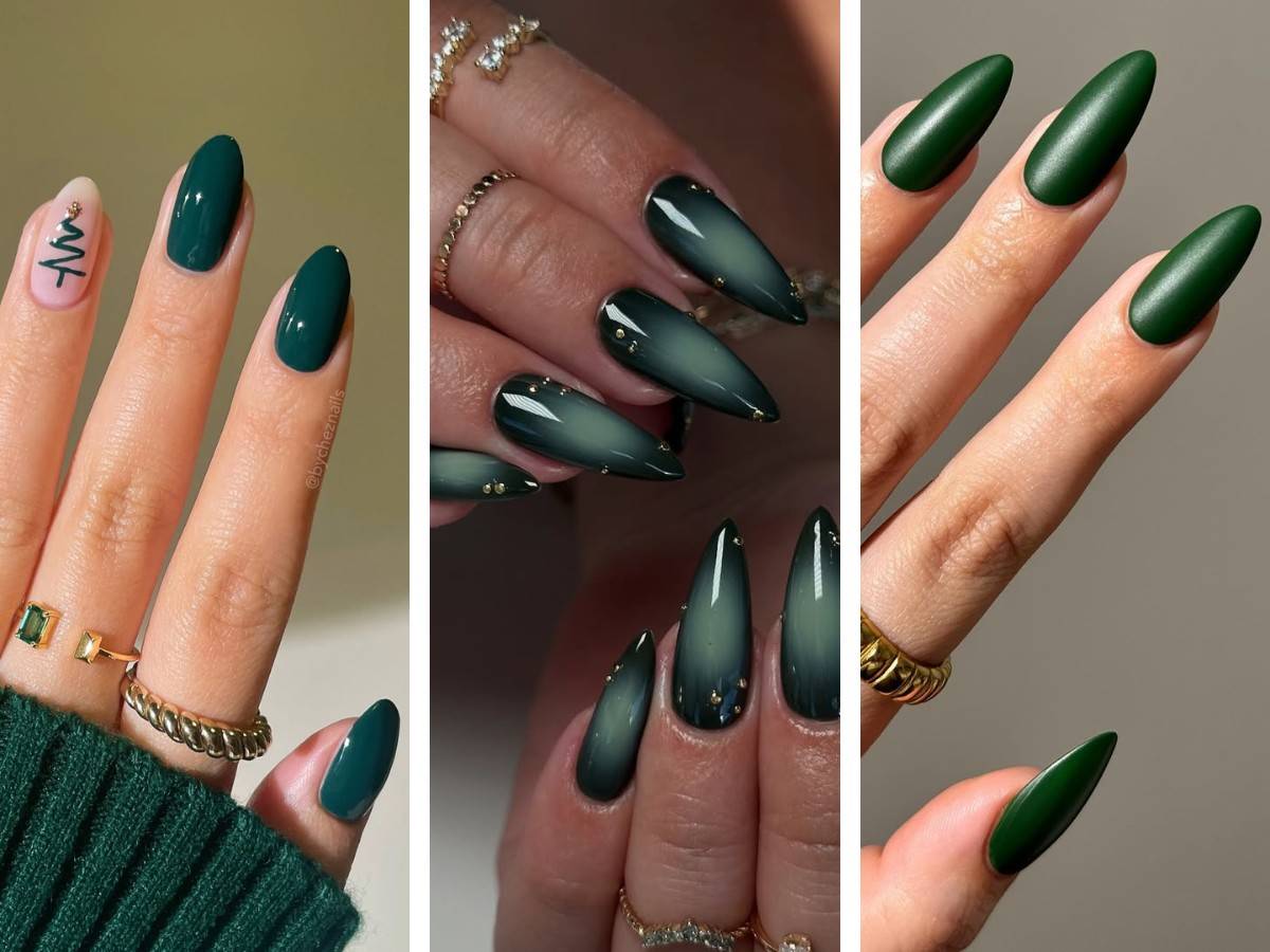 Dark green nail art designs, green nail designs2026