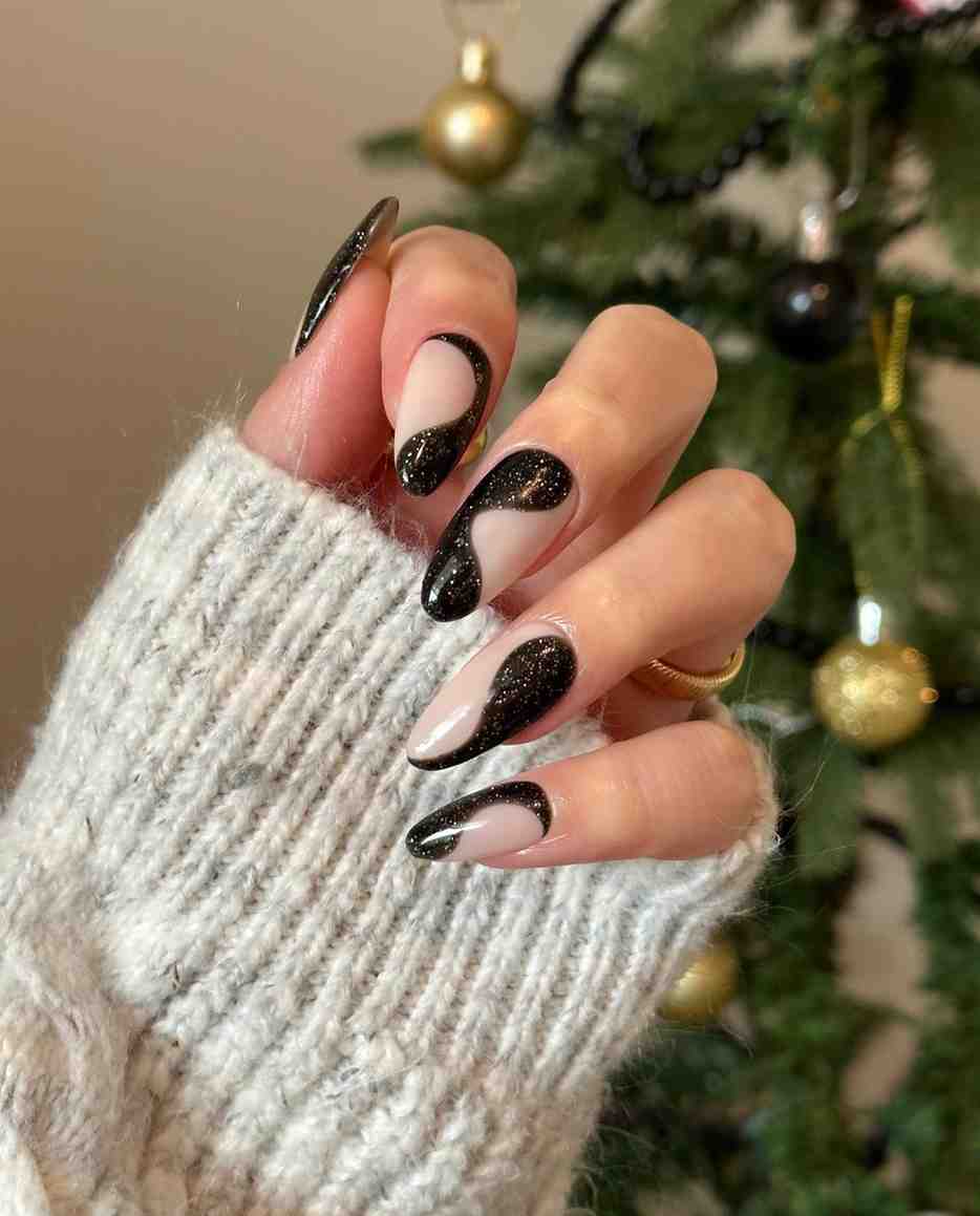 Moody winter black French tips